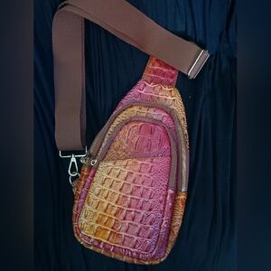 Crocodile Pattern Sling Bag